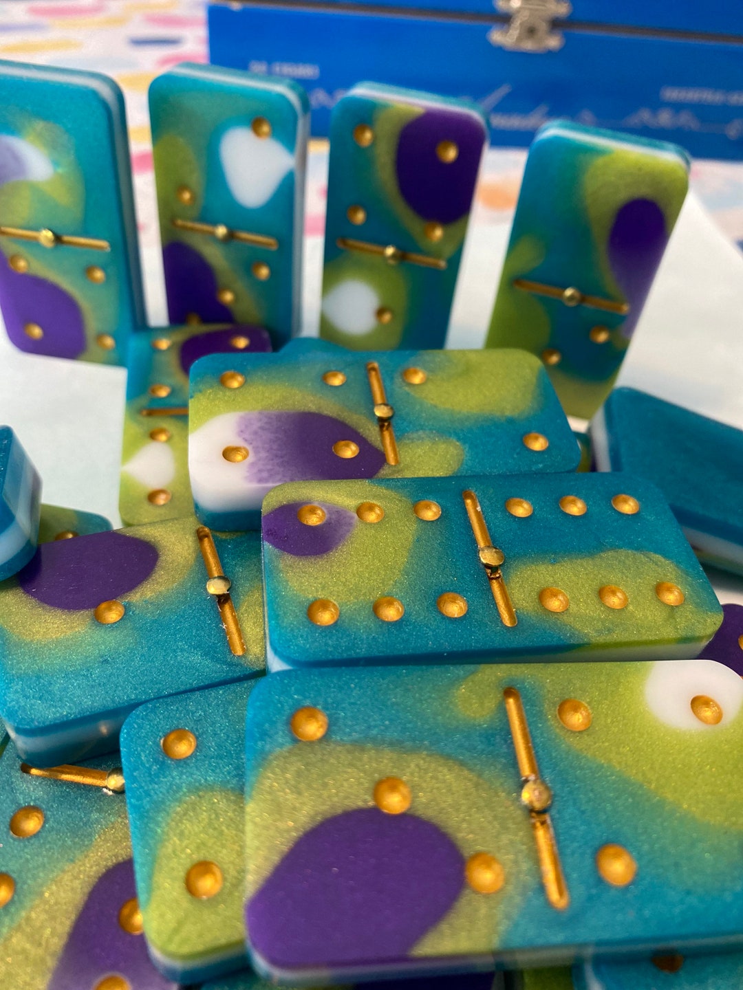 Tournament Thins Dominoes With Brass Spinners herra Cigar Etsy