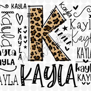 Kayla name typography word art png digital file