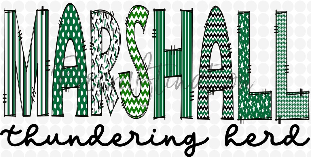 Marshall Thundering Herd Doodle Letters Png Digital File - Etsy
