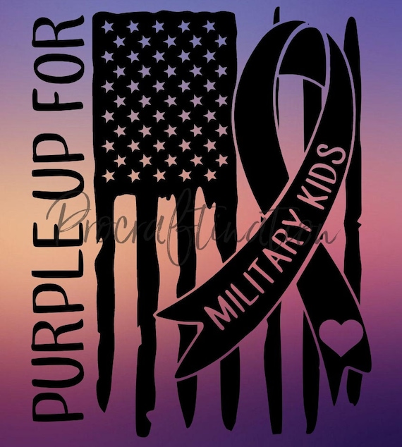 purple up for military children svg png