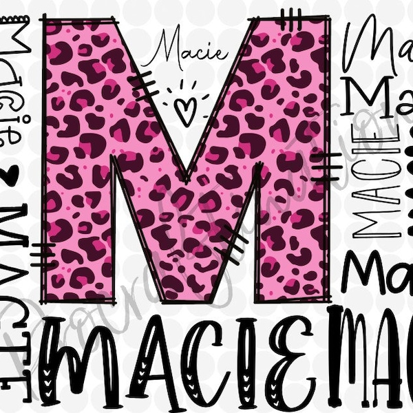 Macie name typography word art png digital file