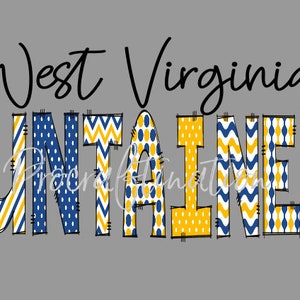 WV Mountaineers doodle letters png digital file