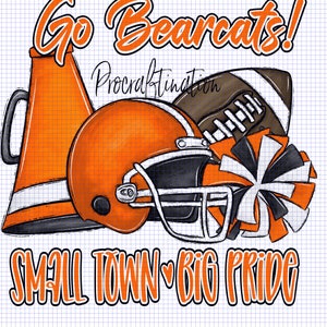 Bearcats football small town big pride png digital file