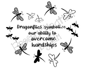 Dragonflies svg file dragonfly heart