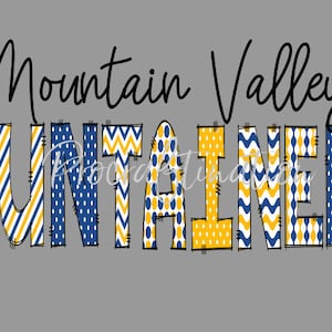 Mountain Valley Mountaineers Doodle Buchstaben png digitale Datei