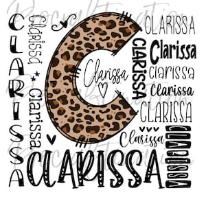Clarissa name typography word art png digital file