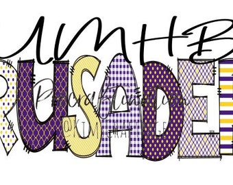 crusaders doodle letters png digital file