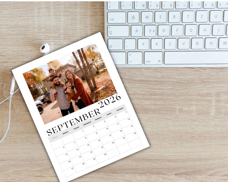 Editable 2026 12 Month Photo and Affirmation Calendar Template ...