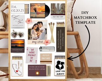Personalized Matchbox Poster Template: Custom Couple Anniversary Wall Art (Digital Download)