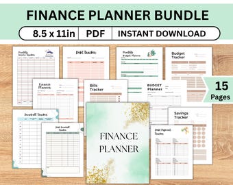 Printable Budget Planner Bundle: Minimalist Finance Journal (Digital Download, PDF)