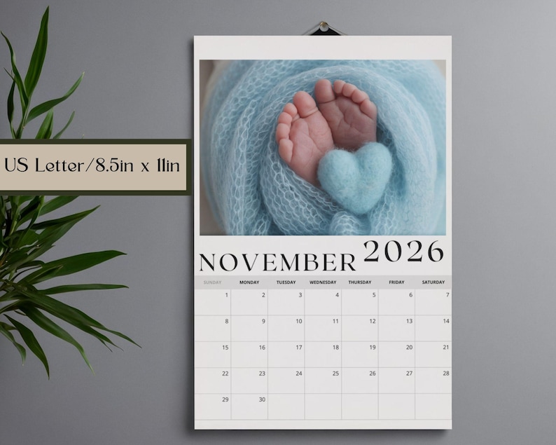 Editable 2026 12 Month Photo and Affirmation Calendar Template ...