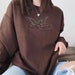 Embroidered Angel Brown Crewneck Sweatshirt 