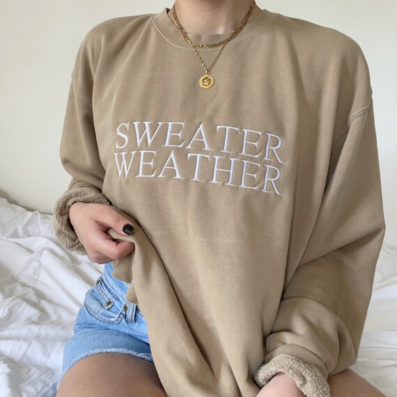 Sweater Weather Embroidered Sandstone 
