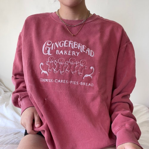 Gingerbread Bakery Embroidered Christmas Sweatshirt Crewneck - Etsy