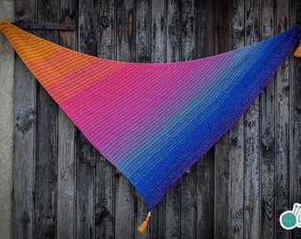 Crochet Shawl - COLOR MADNESS (shiny)