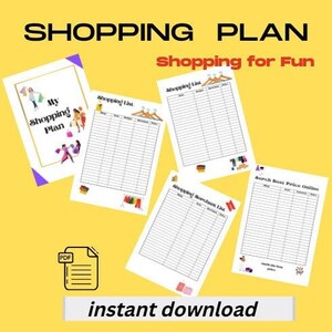 Shopping List-Instant Download-Shopping Planners-Check Lists-Merchant Planner-Online Planner-Printable Planner.