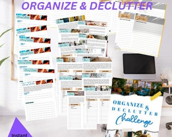 Ultimate organizer, declutter challenge, weekly planner, yearly planner, cleaning checklist, clutter free home, transform your living space.