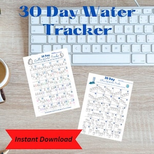 Drink More Water || Water Tracker || Monthly Water Challenge || Printable Digital Download || INSTANT Download || Hydration Intake || Gallon