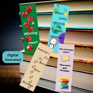 Printable Bookmarks Template, Bookmarks, Printable Bookmarks Set, Digital Bookmark Template, Inspiring Bookmarkers,Readers Gift