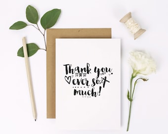 Thank You Card, Thank You Ever so Much, Appreciation Card - Etsy