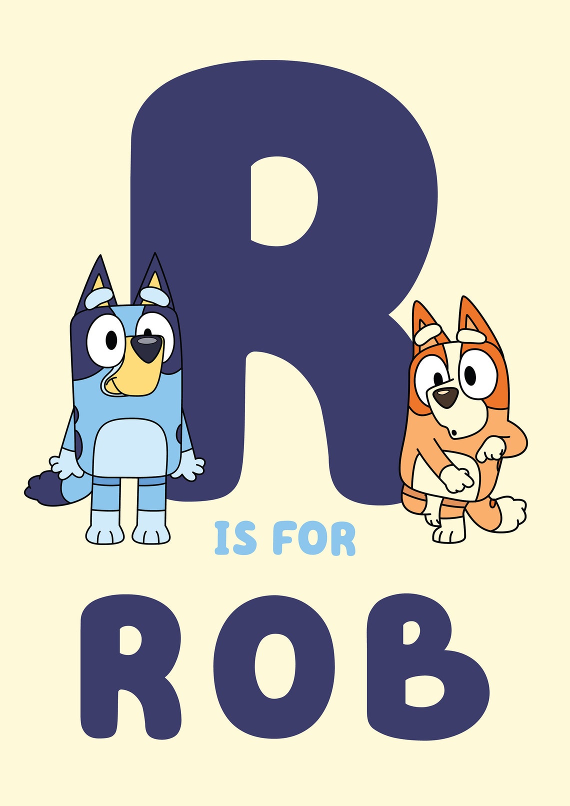 Personalised Bluey Wall Art Bluey Bingo Bluey Svg Bluey | Etsy