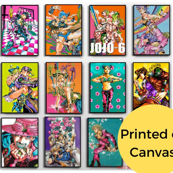 Jojos Bizarre Adventure art on Canvas | Jojos Bizarre adventure poster | Jojos bizarre adventure merch | Jojos bizzare adventure