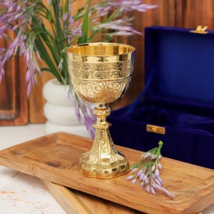 Handmade Brass Chalice Goblet Communion Cup Handmade Embossed wine glass Gift for Wedding Birthday Anniversary Gothic Chalice Royal Glass