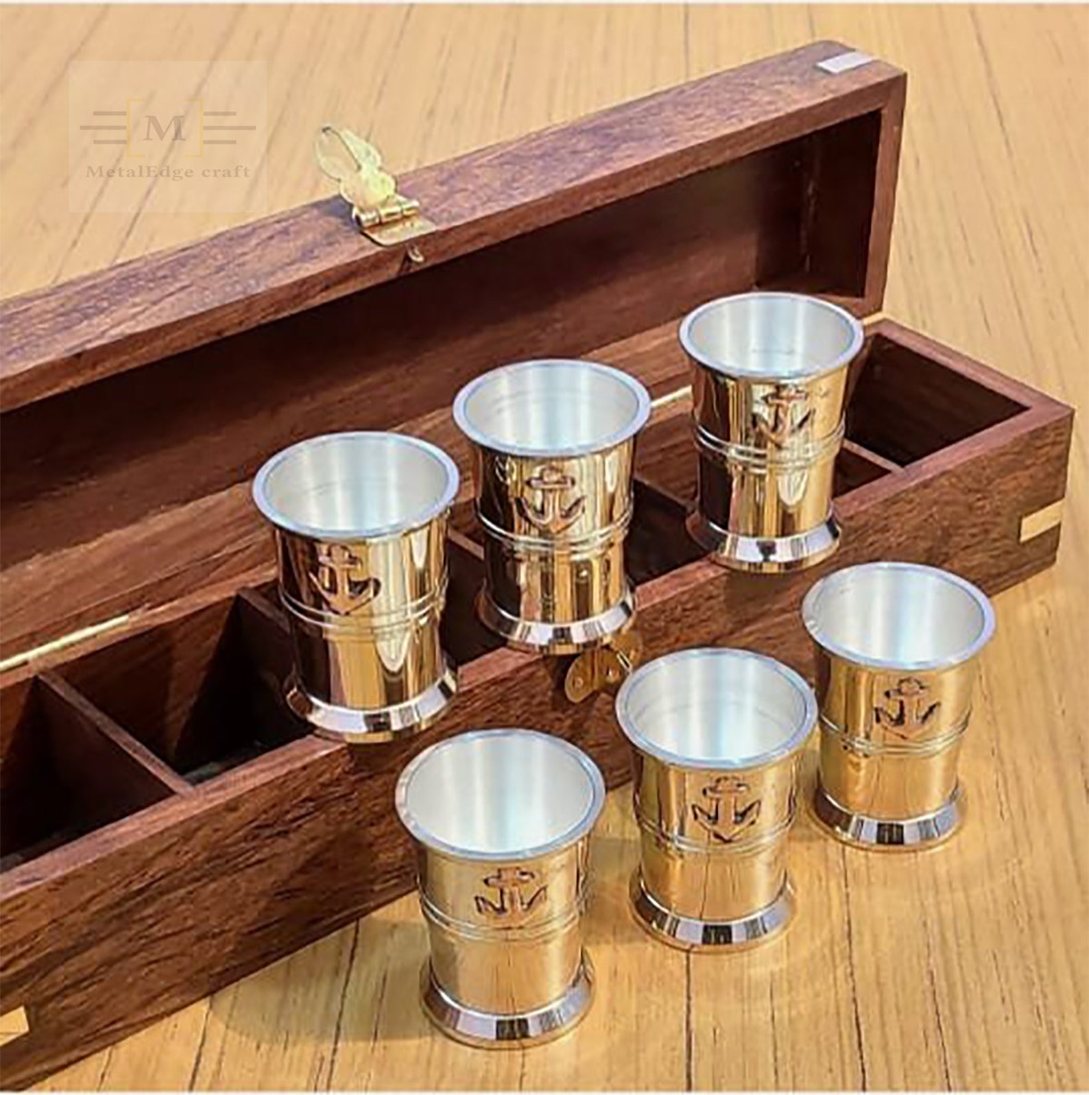Antique Brass Tequila Shot Glass silver coating Handmade Etsy