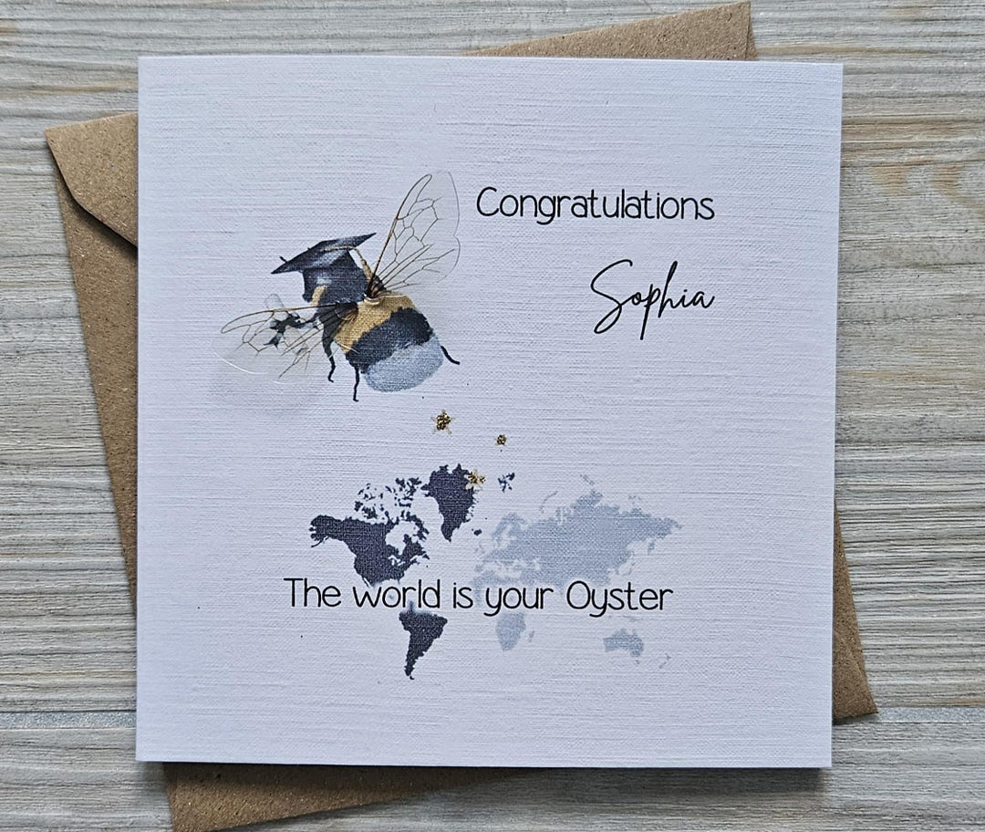 Bee Graduation Card, 3D Wings - Etsy UK