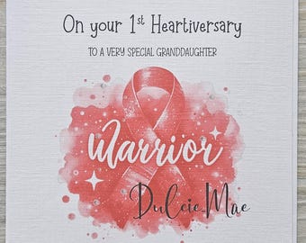 Warrior card, Heartiversary, Cancer, spine, strokiversary, survivor, kidney, organ, tumor, Anniversary