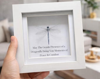 Personalisable Dragonfly frame, in loving memory