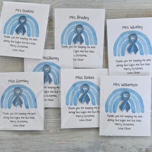 Diabetes Thank You Pin card, Diaversary Keepsake Cards, Type 1, Diabetes T1, Warrior, Wear it Blue, Awareness Ribbon pin, Teacher Gift image 13