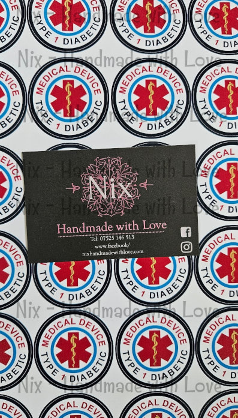 4 X Medical Device, Splash Proof Stickers, Type 1 Diabetic, Type 1 ...