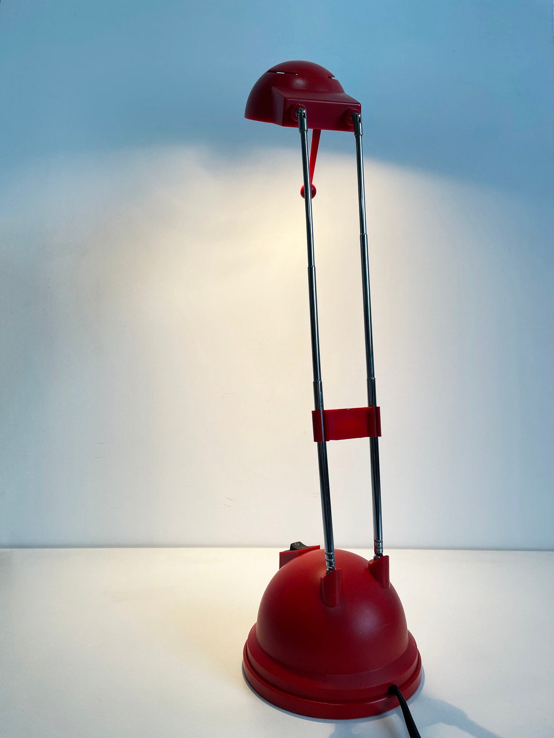 Vintage Red Plastic Halogen Telescopic Table Lamp 1980s Etsy