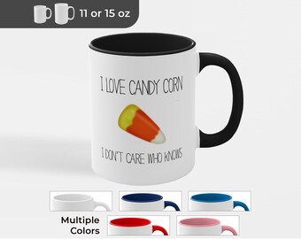 Candy Corn Coffee Mug – Funny Halloween Gift, Two-Tone Ceramic