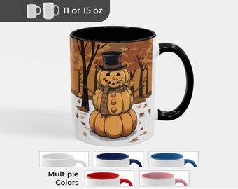 Pumpkinman - 11 or 15 oz - 2-Tone or White - Funny Coffee Mug Gift for Halloween