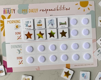 Personalised Children's Reward, Kids Routine Chart with Stars, Responsibilities Chart, Behaviour Tracker, ADHD Resources