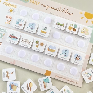 Handmade Kids Daily Responsibility Chart, Morning Evening Routine