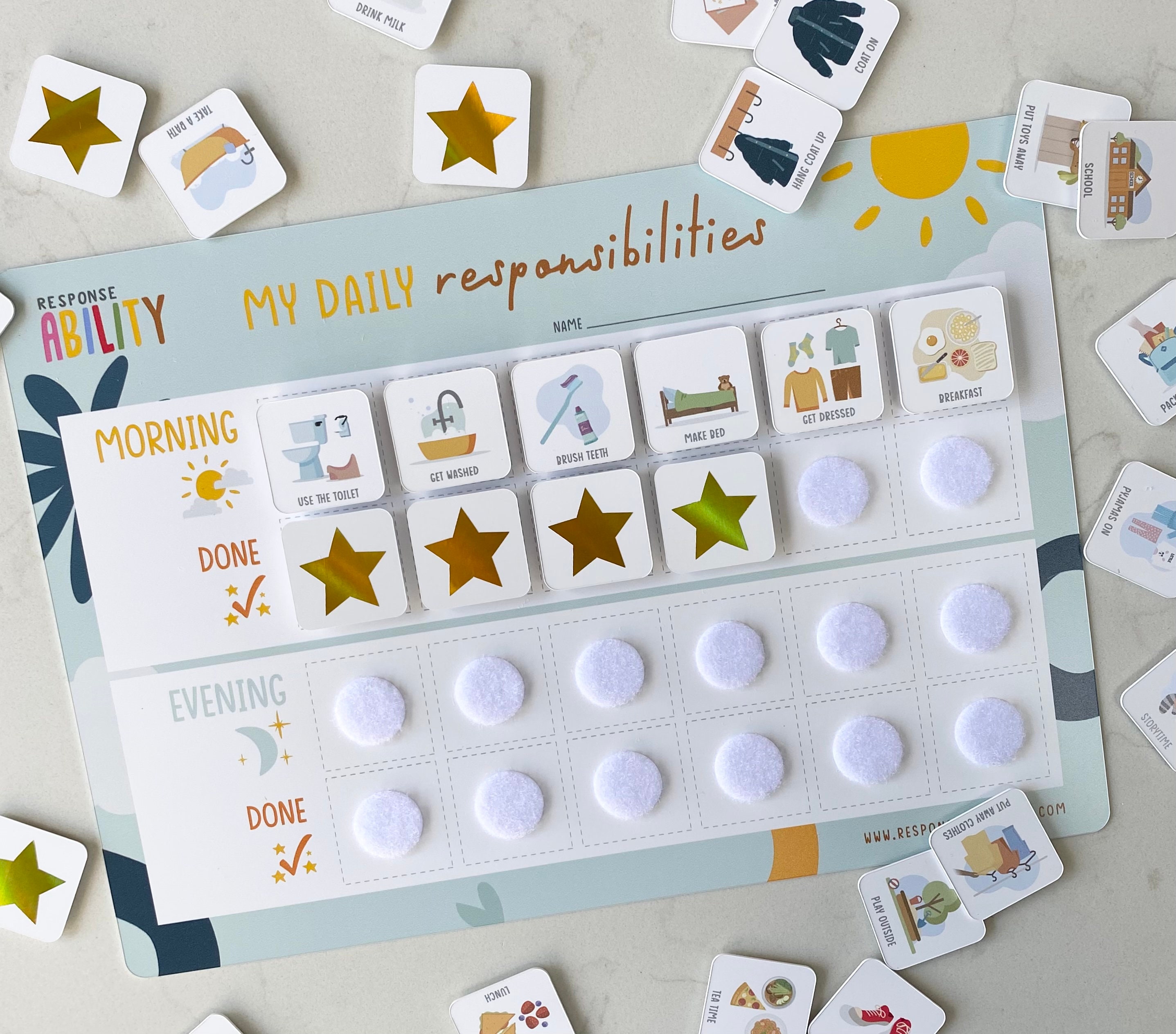 Daily Routine Reward Chart, Chore Chart for Kids - Etsy UK