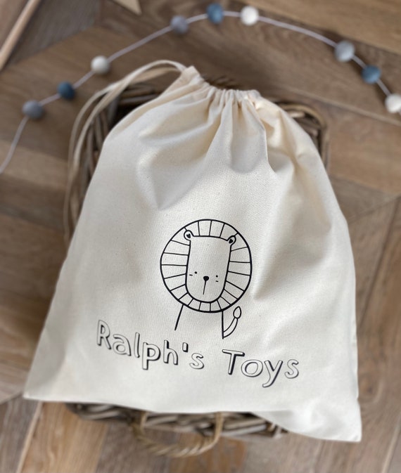 Children's Animal Toy Sack, Personalised Toy Bag, Toy Box - Main Image