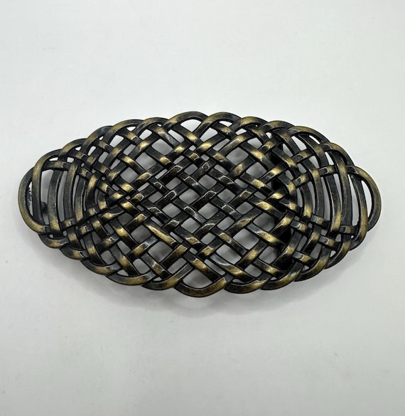 Eurometal Vintage Belt Buckle, Braided Metal, Made in Italy  display picture 1