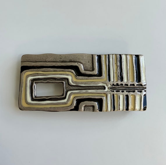 Beautiful Rectangle Patterned Retro Neutrals Abst… - image 1