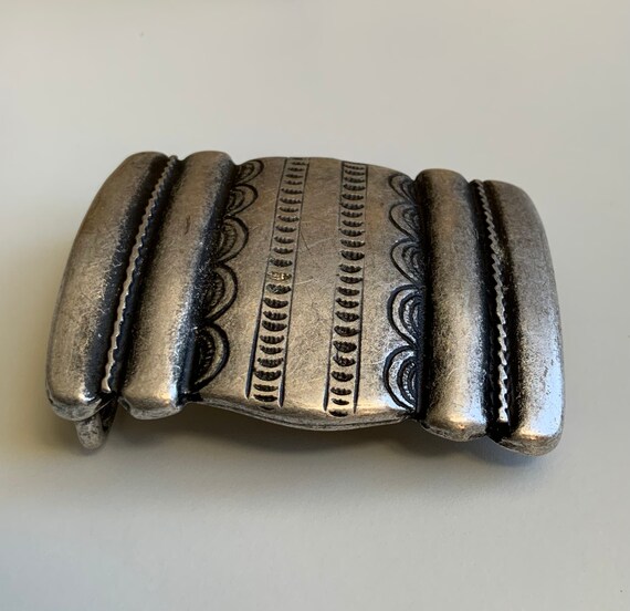 Engraved Rectangular Belt Buckle Handmade Aesthet… - image 5