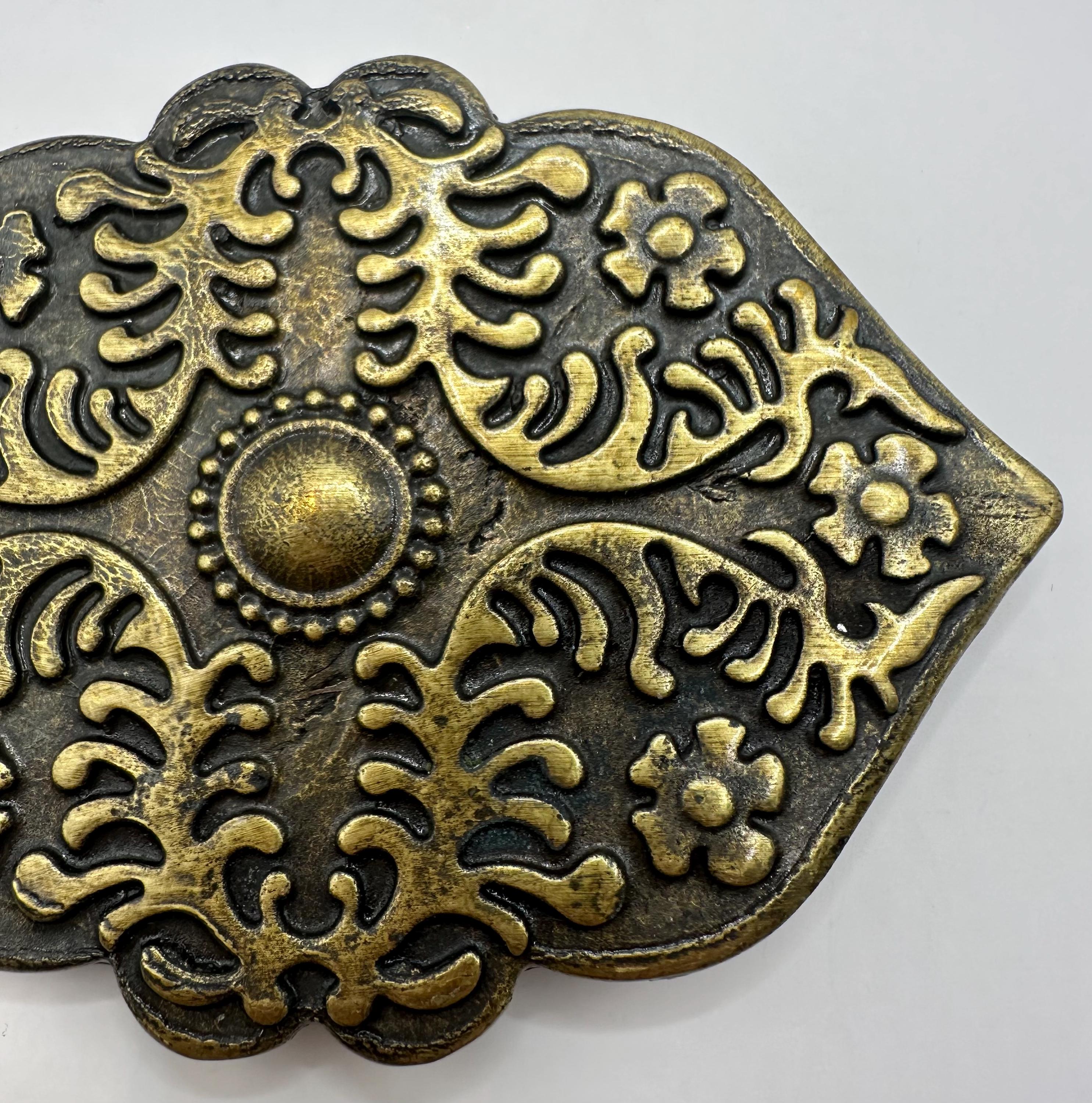 Vintage 80s Hammered Brass Slide Belt Buckle Made In India Boho Statement il_fullxfull.5105170798_8wny.jpg main image 3