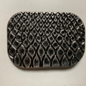 Vintage, Trophy Belt Buckle, Engraved Snakeskin Print Design.Antique nickel plated