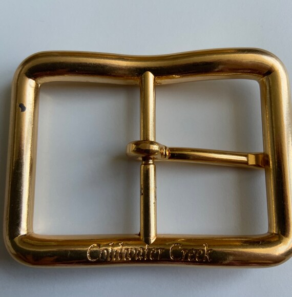 Gold Plated Wavy Centre Bar Belt Buckle Vintage C… - image 6