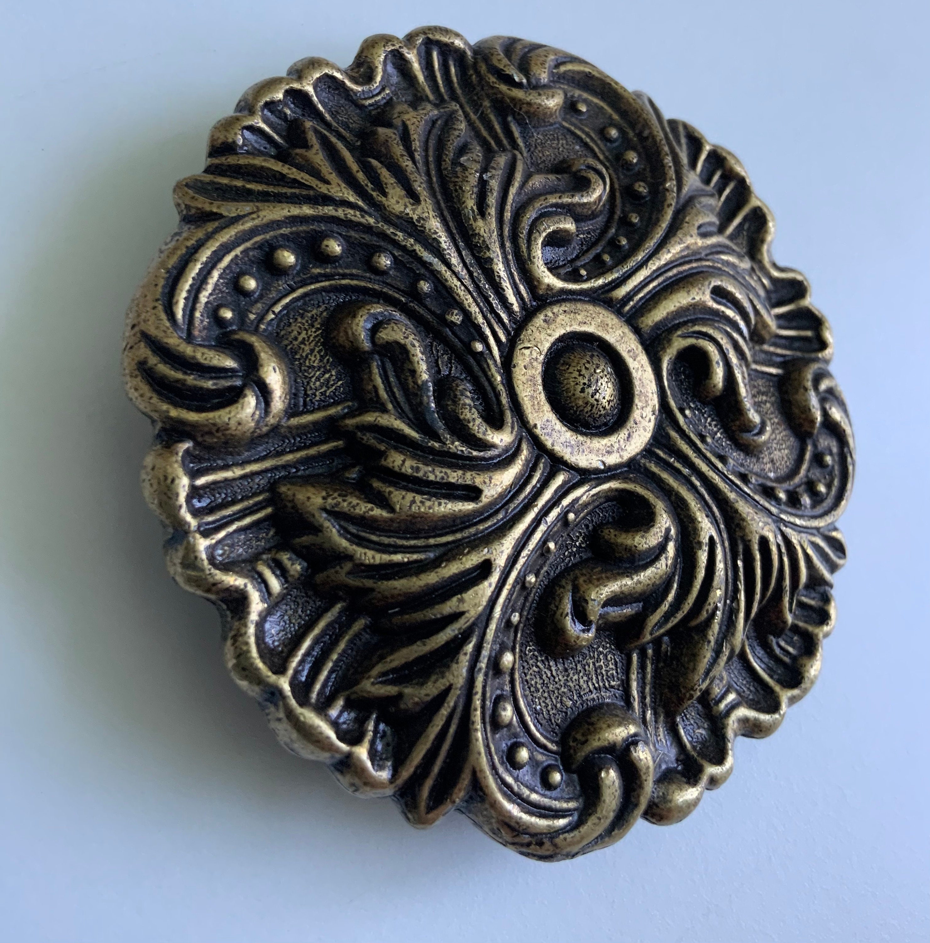 VTG Floral Brass Belt Buckle Makers Mark USA Western Boho Art Nouveau Style Floral Brass Buckles - Etsy main image 2