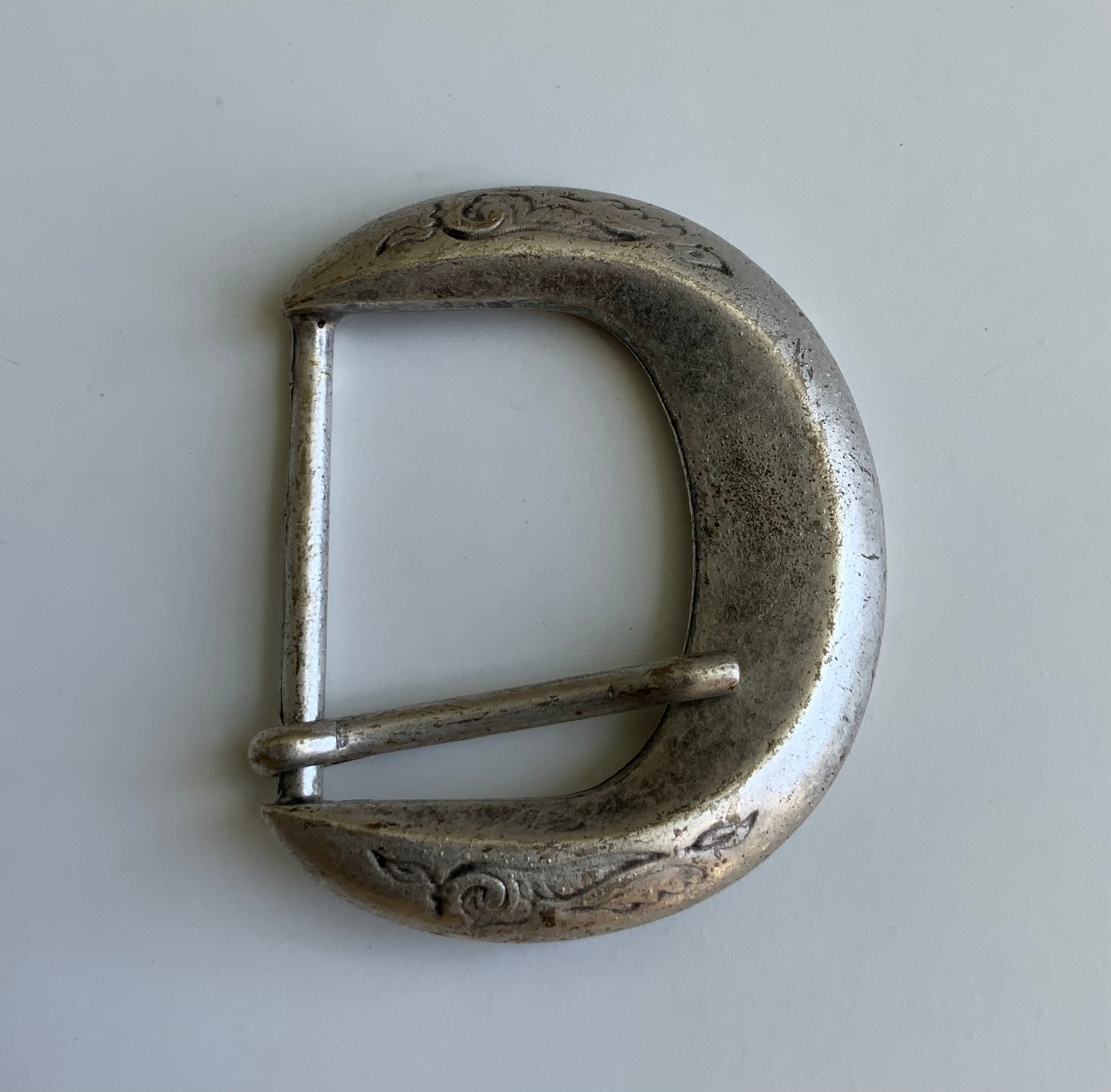 Roman Oval Belt Buckle Beautiful Vintage End Bar Half Oval Belt