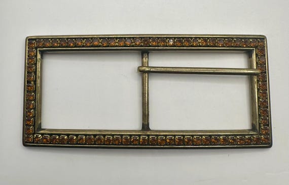 Vintage Long Rectangular Interchangeable Belt Buc… - image 2