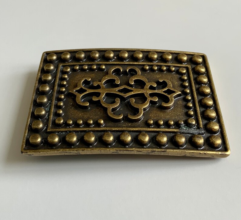 Vintage Interchangeable Rectangular Belt Buckle With Round Studs and ...